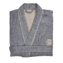 Load image into Gallery viewer, LINEN KIMONO - BLUE/SAND
